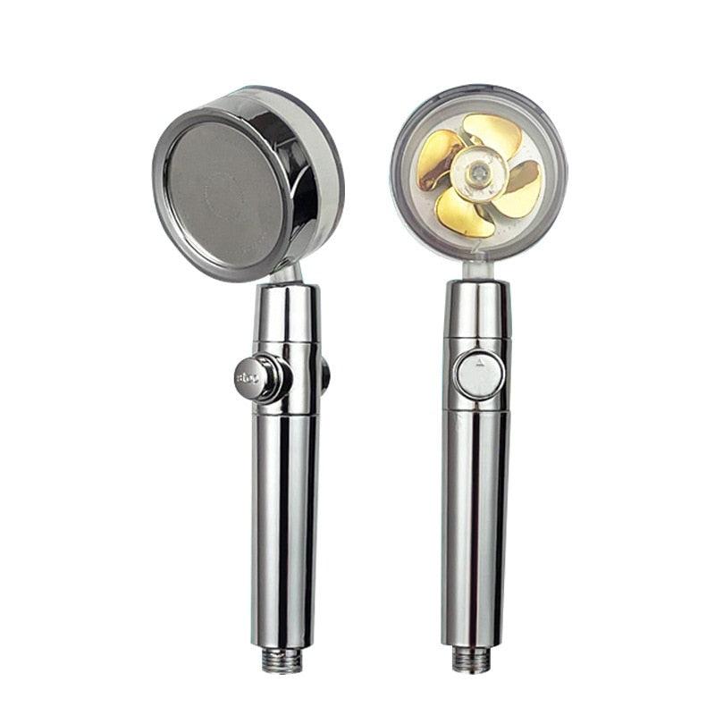 High Pressure Handheld Shower Head Water Saving 360 Rotating Twin Turbo