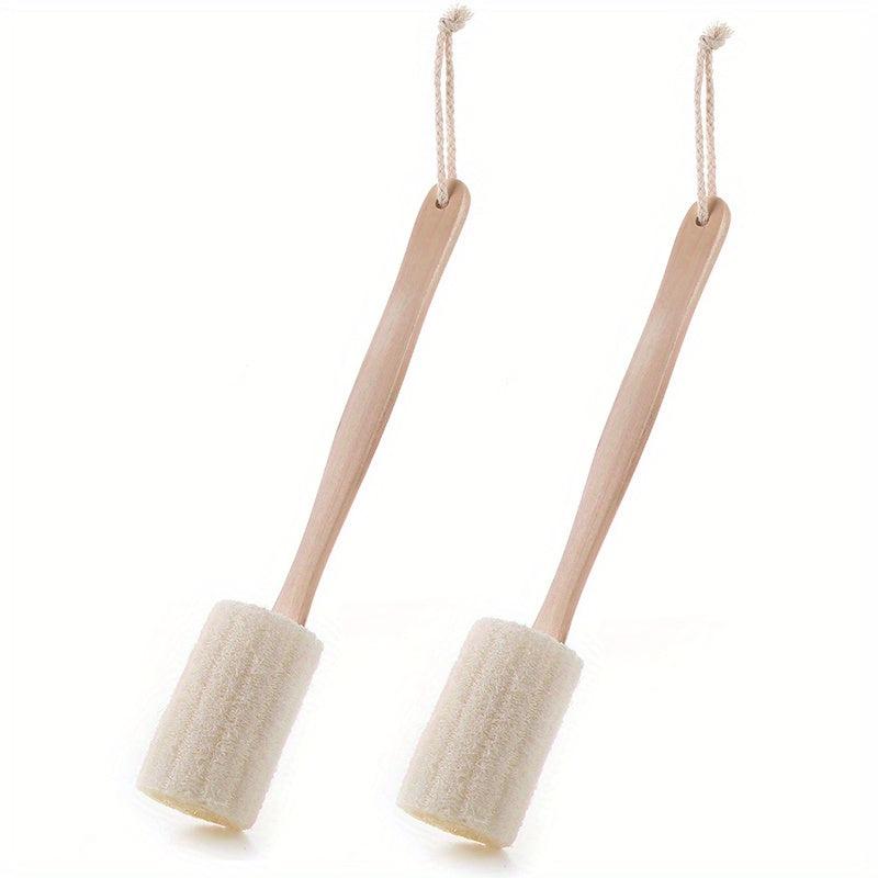 4pcs Natural Loofah Back Scrubber Long Handle Massage Brush