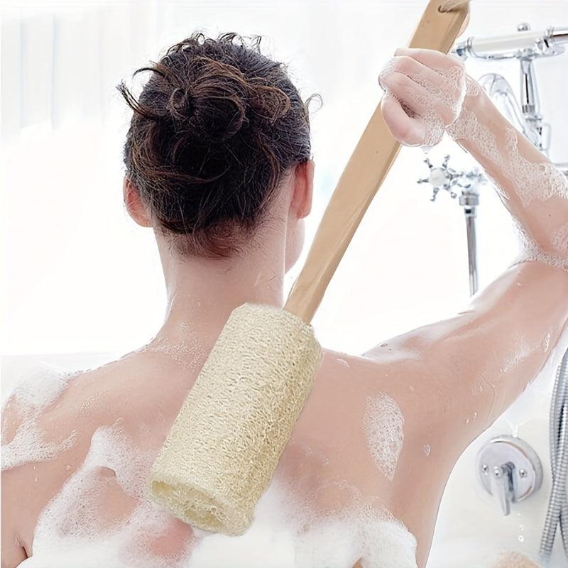 4pcs Natural Loofah Back Scrubber Long Handle Massage Brush