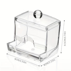 Acrylic Q-tip Jar Cotton Ball Dispenser with Lid