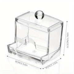 Acrylic Q-tip Jar Cotton Ball Dispenser with Lid