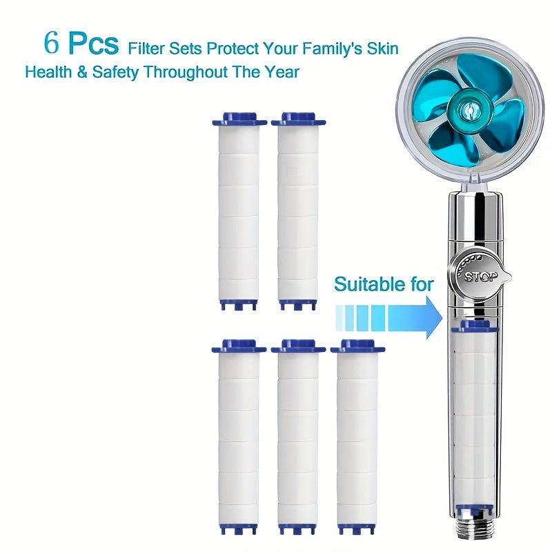 6pcs Handheld Shower Head Replacement Filters for Hard Water Removal