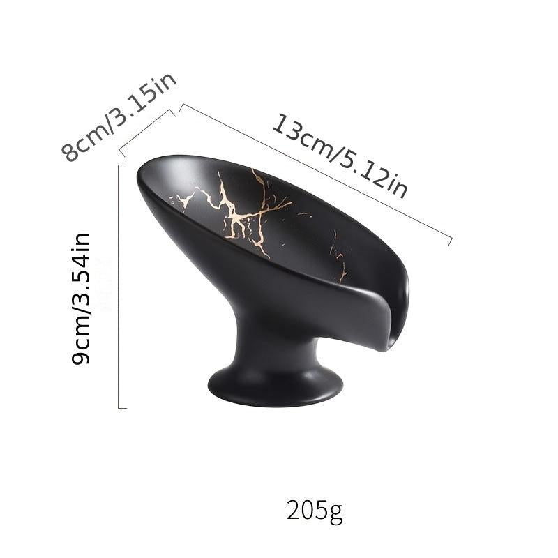 Ceramic Soap Dish Marble Pattern Self Draining Holder