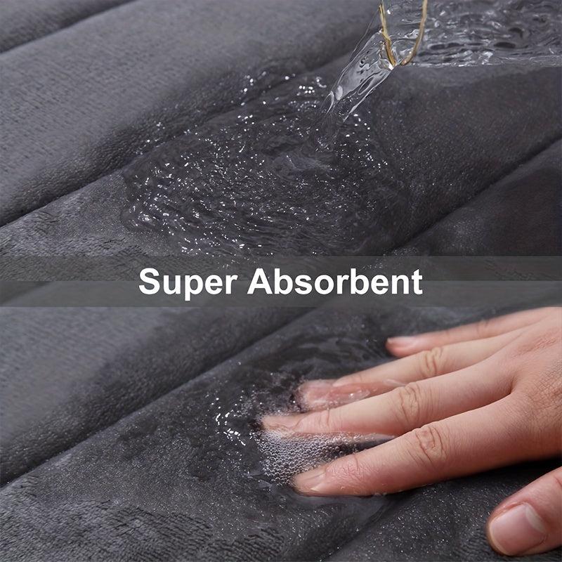 Memory Foam Bath Rug Soft Striped Bathroom Mat Absorbent Durable Decorative Pads