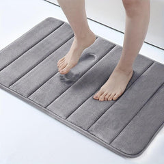Memory Foam Bath Rug Soft Striped Bathroom Mat Absorbent Durable Decorative Pads