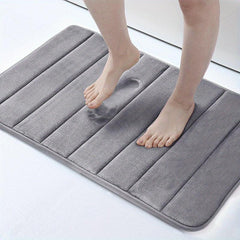 Memory Foam Bath Rug Soft Striped Bathroom Mat Absorbent Durable Decorative Pads