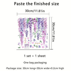 Dragonfly Flower Leaf Toilet Wall Sticker Self-Adhesive Bathroom Decoration