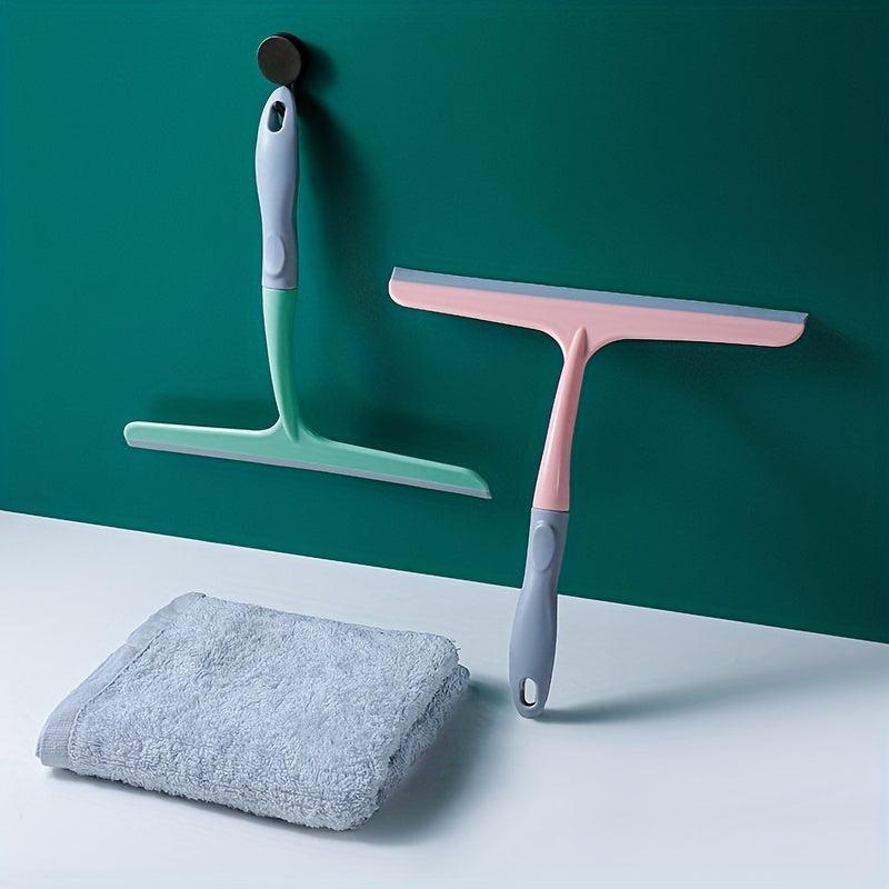 Rotating T-shaped Glass Scraper Shower Squeegee Window Cleaning Brush