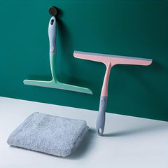 Rotating T-shaped Glass Scraper Shower Squeegee Window Cleaning Brush