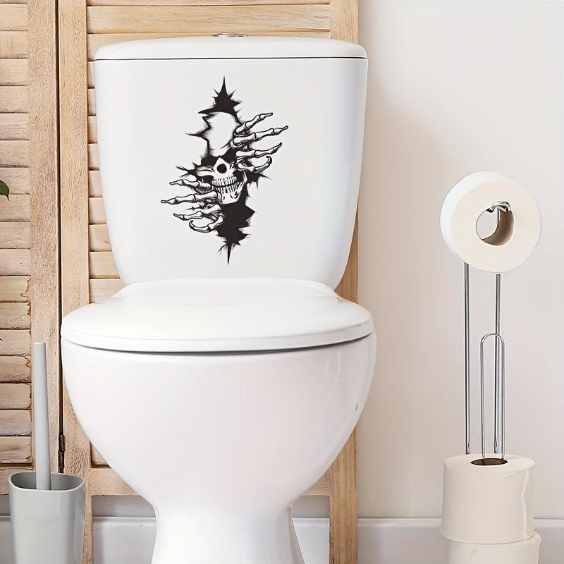 Halloween Skull Bathroom Wall Decoration Sticker Self-adhesive Toilet Lid Decor