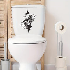 Halloween Skull Bathroom Wall Decoration Sticker Self-adhesive Toilet Lid Decor
