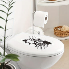 Halloween Skull Bathroom Wall Decoration Sticker Self-adhesive Toilet Lid Decor