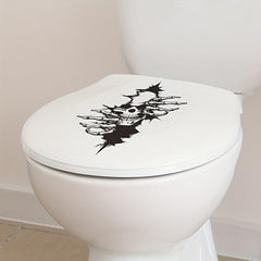 Halloween Skull Bathroom Wall Decoration Sticker Self-adhesive Toilet Lid Decor