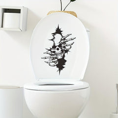 Halloween Skull Bathroom Wall Decoration Sticker Self-adhesive Toilet Lid Decor