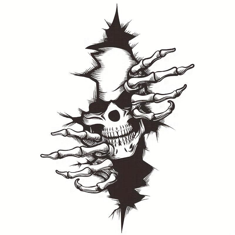 Halloween Skull Bathroom Wall Decoration Sticker Self-adhesive Toilet Lid Decor