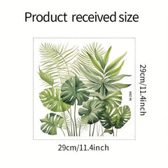Tropical Green Leaves Toilet Sticker Self-adhesive Waterproof PVC Wall Sticker