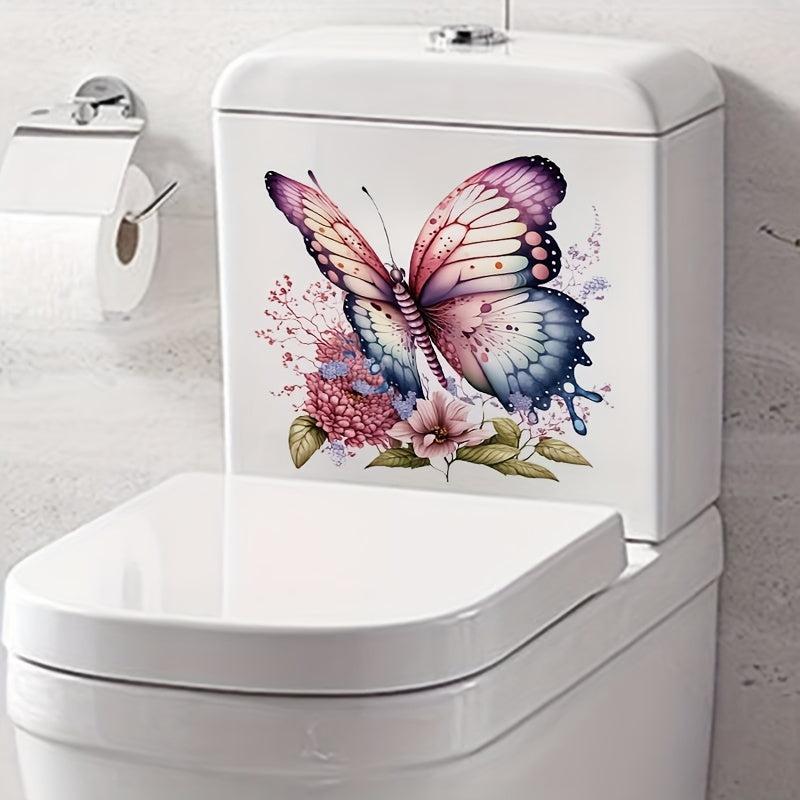Fun Floral Butterfly Toilet Seat Decal Bathroom Decoration Tool