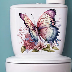 Fun Floral Butterfly Toilet Seat Decal Bathroom Decoration Tool