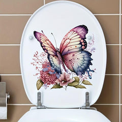 Fun Floral Butterfly Toilet Seat Decal Bathroom Decoration Tool