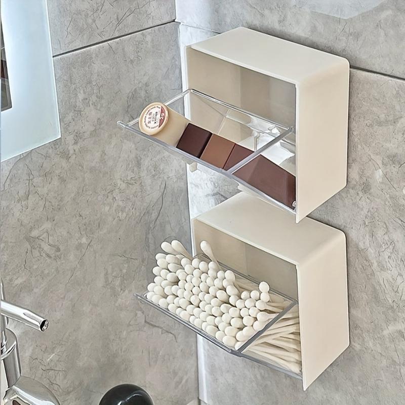 Wall Mounted Storage Box Self Adhesive for Bathroom Makeup Supplies