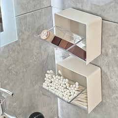 Wall Mounted Storage Box Self Adhesive for Bathroom Makeup Supplies
