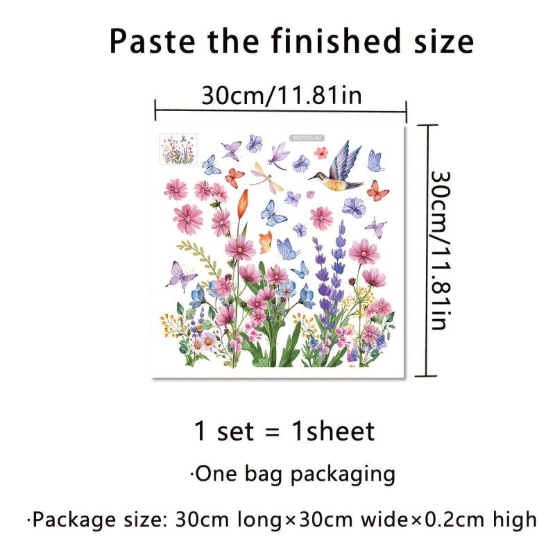 Butterfly Dragonfly Bird Flower Leaf Wall Sticker