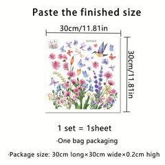 Butterfly Dragonfly Bird Flower Leaf Wall Sticker