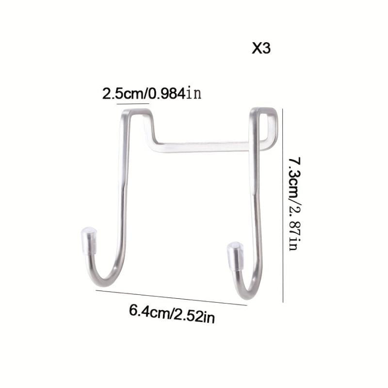 3pcs Stainless Steel Over Door Hanger Hook Heavy Duty Hanging Clothes