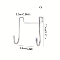 3pcs Stainless Steel Over Door Hanger Hook Heavy Duty Hanging Clothes