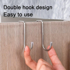3pcs Stainless Steel Over Door Hanger Hook Heavy Duty Hanging Clothes