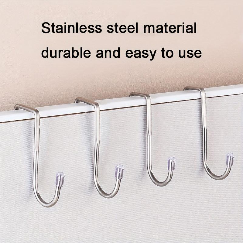 3pcs Stainless Steel Over Door Hanger Hook Heavy Duty Hanging Clothes