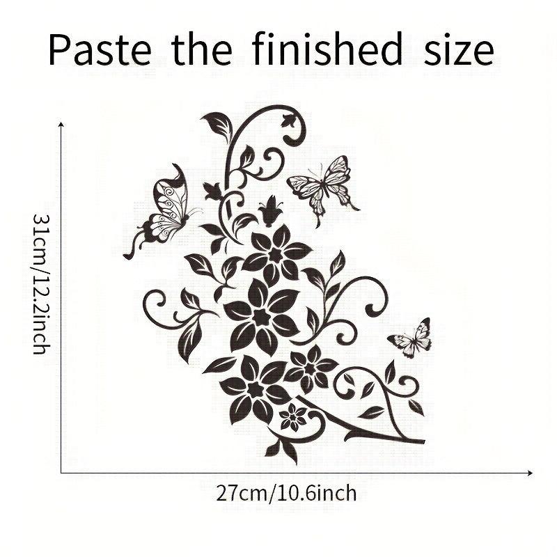 Flower Butterfly Toilet Lid Decal Self-Adhesive Sticker