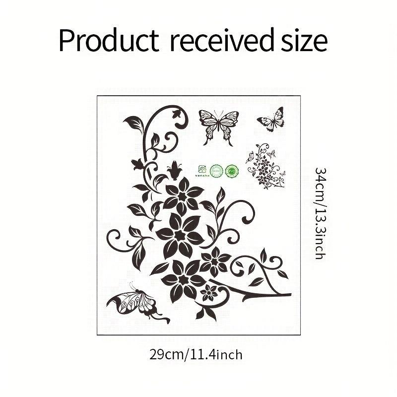 Flower Butterfly Toilet Lid Decal Self-Adhesive Sticker
