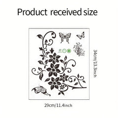 Flower Butterfly Toilet Lid Decal Self-Adhesive Sticker