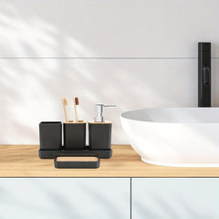 5pcs Bathroom Accessories Set Soap Dispenser Soap Dish Toothbrush Holder