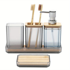 5pcs Bathroom Accessories Set Soap Dispenser Soap Dish Toothbrush Holder