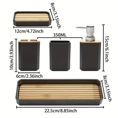 5pcs Bathroom Accessories Set Soap Dispenser Soap Dish Toothbrush Holder