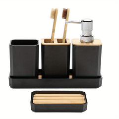 5pcs Bathroom Accessories Set Soap Dispenser Soap Dish Toothbrush Holder