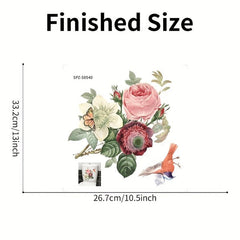Flower Butterfly Bird Toilet Lid Decal Restroom Renovation Stickers