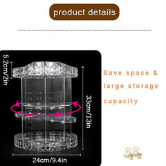 360 Degree Transparent Acrylic Makeup Rack Skin Care Cosmetic Storage Shelf