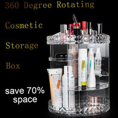 360 Degree Transparent Acrylic Makeup Rack Skin Care Cosmetic Storage Shelf