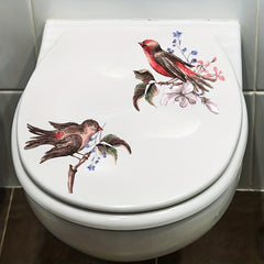 Bird Pattern Toilet Sticker Decal Restroom Renovation Self-adhesive Decal