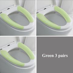 3pcs Toilet Seat Cushion Four Seasons Universal Washable Plus Velvet