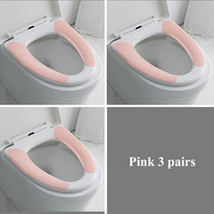 3pcs Toilet Seat Cushion Four Seasons Universal Washable Plus Velvet