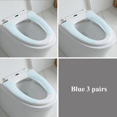 3pcs Toilet Seat Cushion Four Seasons Universal Washable Plus Velvet