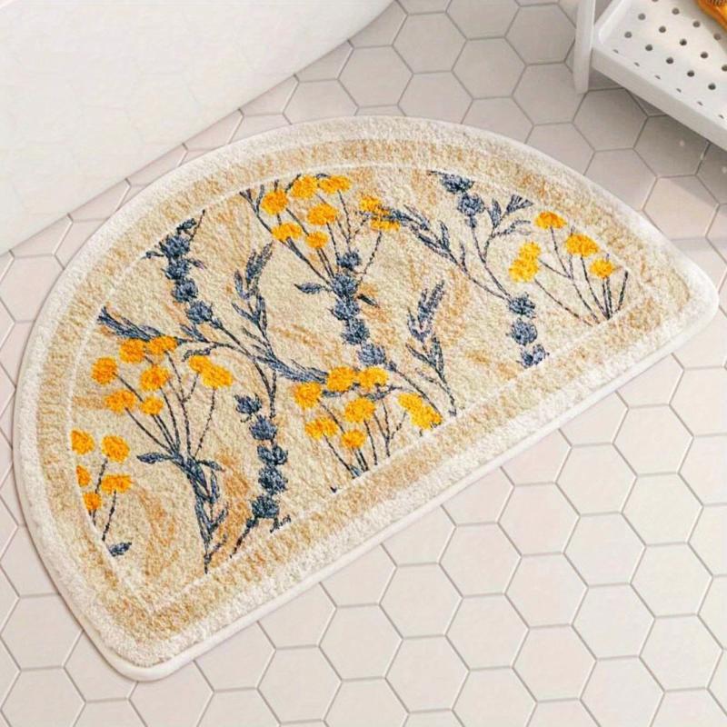 Flower Pattern Bath Rug Soft And Comfortable Bath Mat