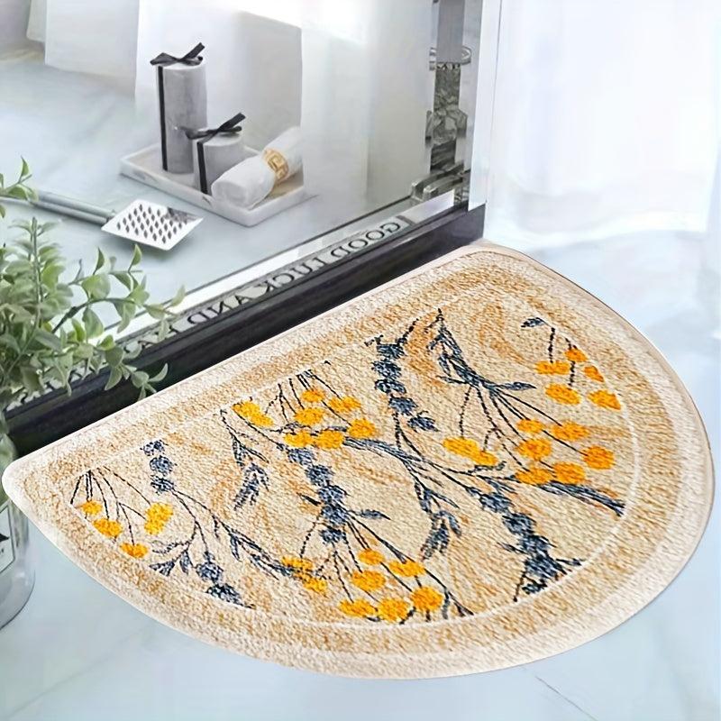Flower Pattern Bath Rug Soft And Comfortable Bath Mat