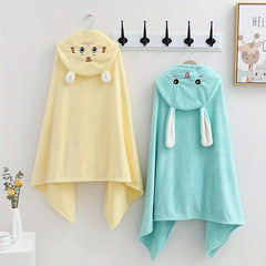 Cartoon Easter Bunny Bath Towel Cape for Kids