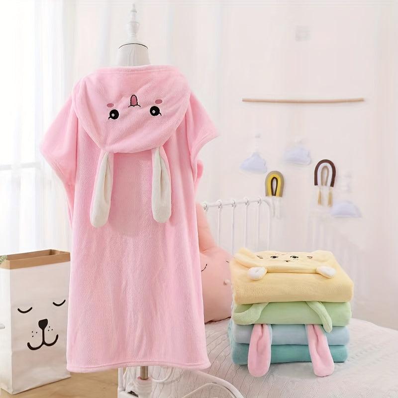 Cartoon Easter Bunny Bath Towel Cape for Kids
