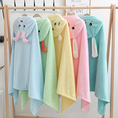 Cartoon Easter Bunny Bath Towel Cape for Kids